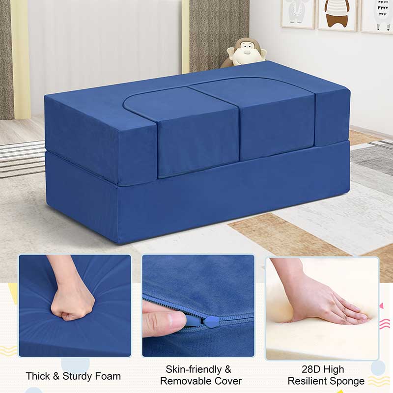 【Clearance Sale】Kids Couch Sofa, 4 Pcs Modular Toddler Couch, Freely Removable Kids Chair Sofa for Playing, Creativity, Sleeping for Playroom, Bedroom Furniture