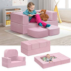【Clearance Sale】Kids Couch Sofa, 4 Pcs Modular Toddler Couch, Freely Removable Kids Chair Sofa for Playing, Creativity, Sleeping for Playroom, Bedroom Furniture