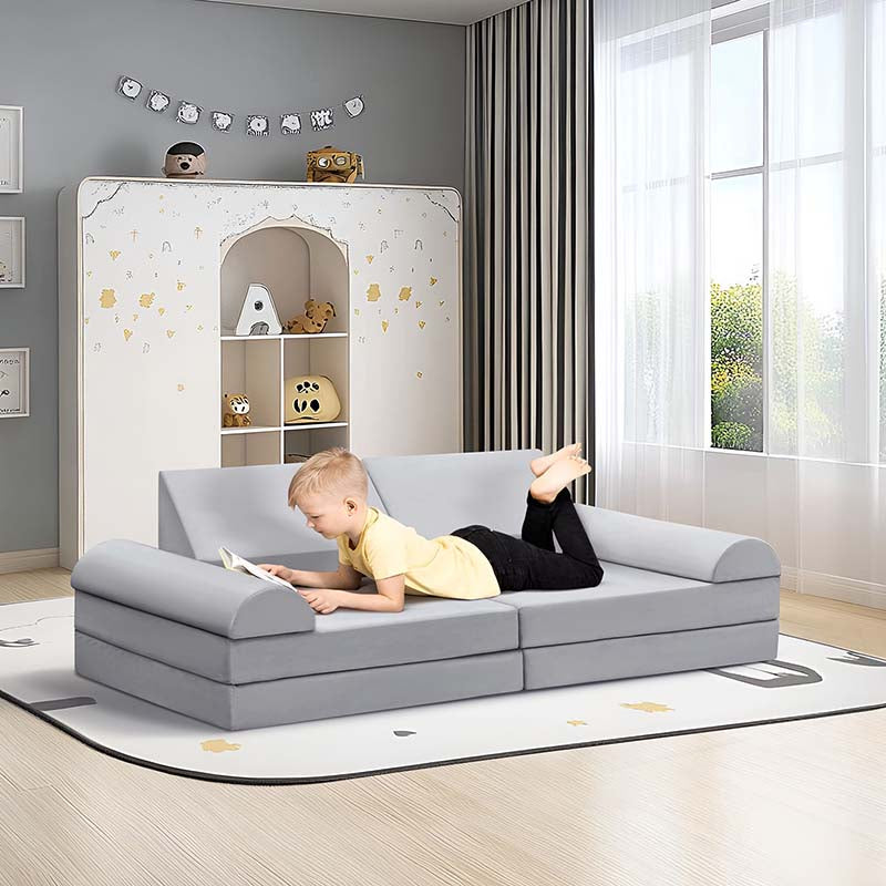 【Clearance Sale】8 Pcs DIY Modular Kids Couch, Toddler Play Sectional Sofa Chair for Playing, Creativity, Sleeping for Playroom, Bedroom, Children's Room