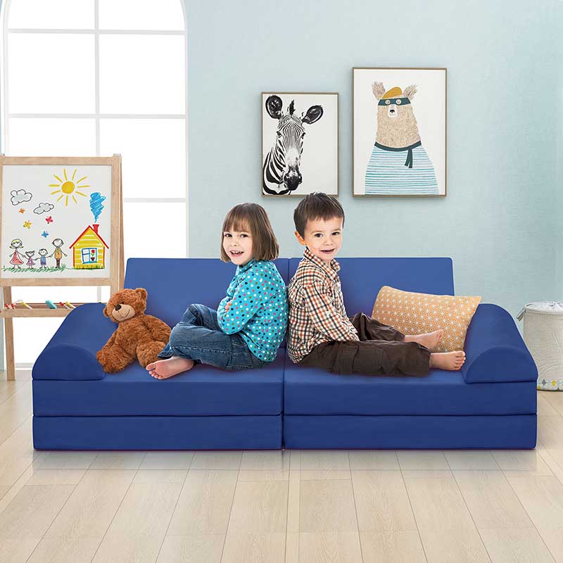 【Clearance Sale】8 Pcs DIY Modular Kids Couch, Toddler Play Sectional Sofa Chair for Playing, Creativity, Sleeping for Playroom, Bedroom, Children's Room
