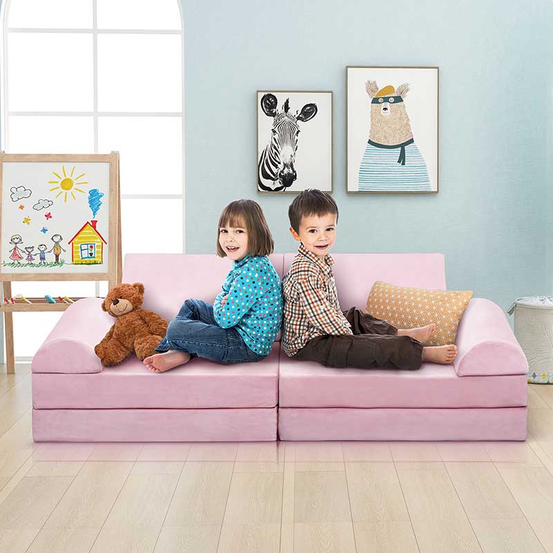 【Clearance Sale】8 Pcs DIY Modular Kids Couch, Toddler Play Sectional Sofa Chair for Playing, Creativity, Sleeping for Playroom, Bedroom, Children's Room