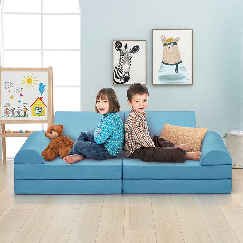 【Clearance Sale】8 Pcs DIY Modular Kids Couch, Toddler Play Sectional Sofa Chair for Playing, Creativity, Sleeping for Playroom, Bedroom, Children's Room