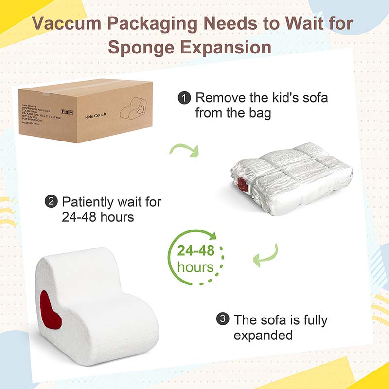 【Clearance Sale】Kids Love Shape Sofa Chair with Removable Love-Shape Footrest for Grils and Boys, Dutch Velvet, Beige