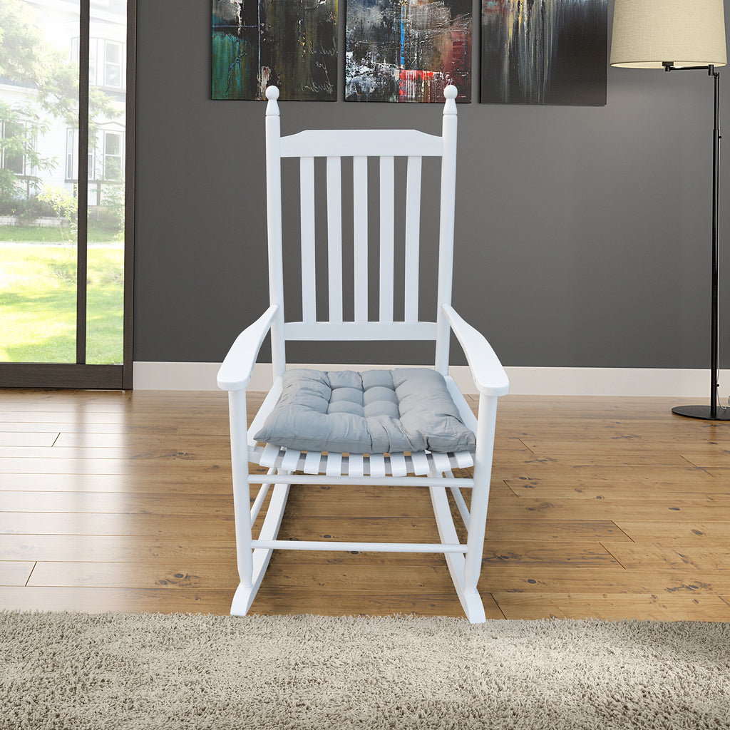 Wooden Porch Rocking Chair with Wide Arms, No Cushions for Patio or Living Room