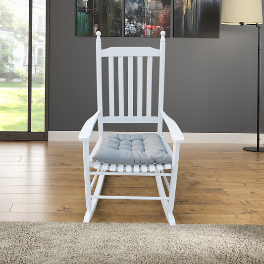 Wooden Porch Rocking Chair with Wide Arms, No Cushions for Patio or Living Room
