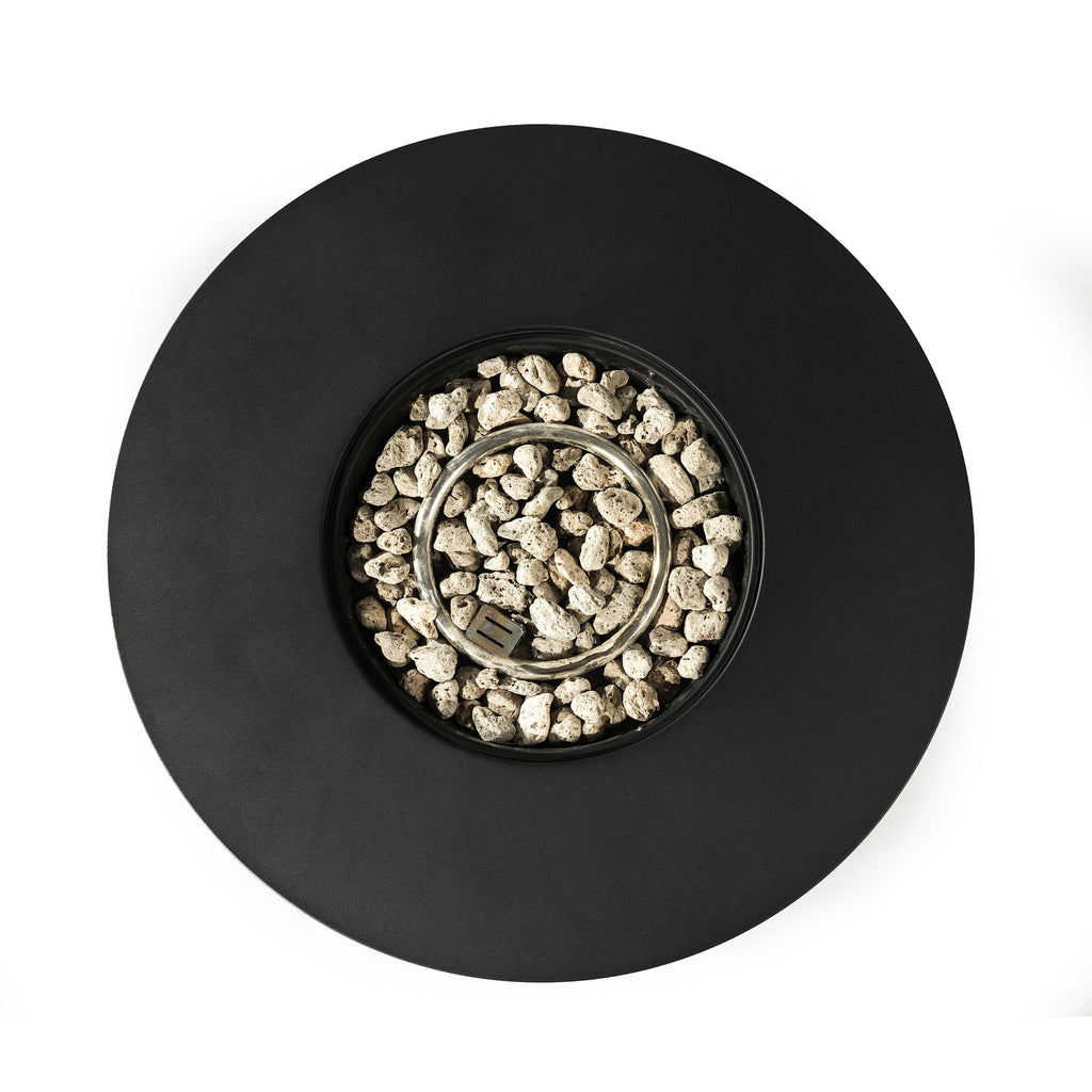 32" Propane Gas Fire Pit Table, 50000 BTU Round Steel Fire Pit for Outside Patio Deck Garden Courtyard-Black