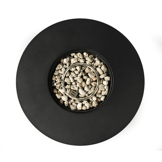 32" Propane Gas Fire Pit Table, 50000 BTU Round Steel Fire Pit for Outside Patio Deck Garden Courtyard-Black