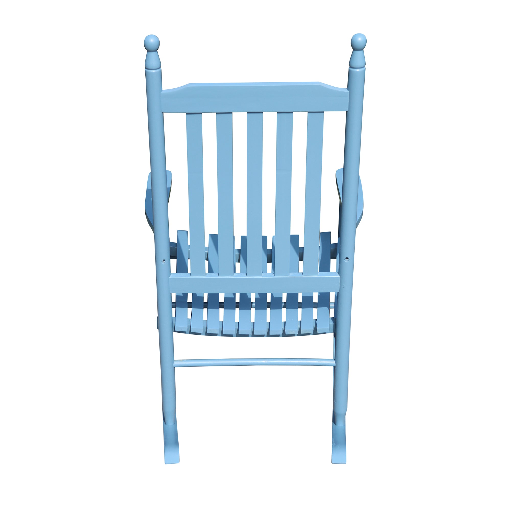 Wooden Porch Rocking Chair with Wide Arms, No Cushions for Patio or Living Room