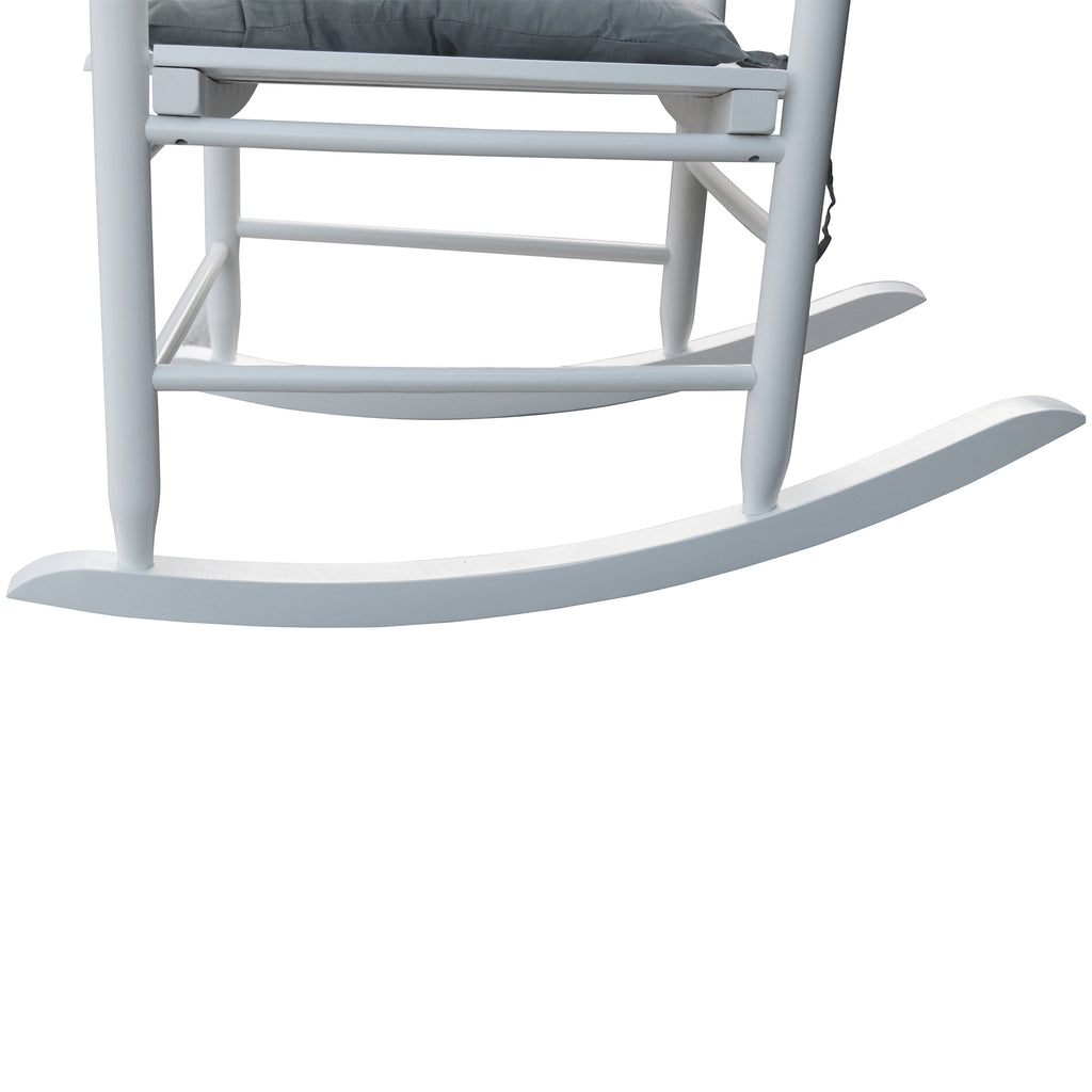 Wooden Porch Rocking Chair with Wide Arms, No Cushions for Patio or Living Room
