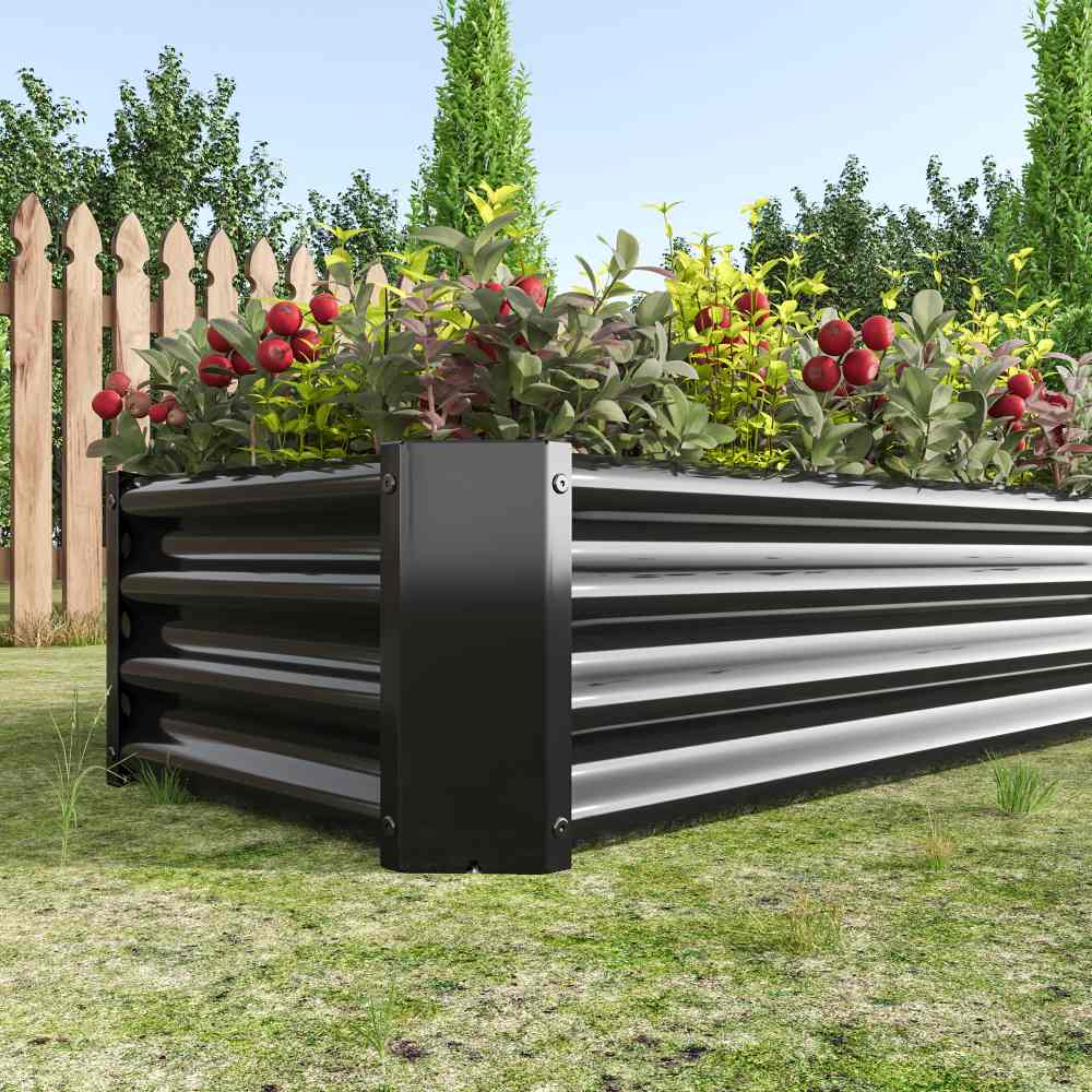Metal Raised Garden Bed / 4×2×1ft Raised Planter Box for Flowers Plants, Vegetables Herb