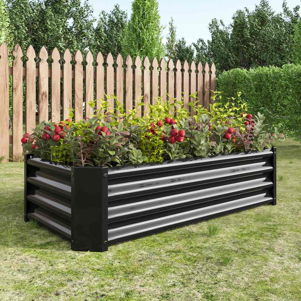 Metal Raised Garden Bed / 4×2×1ft Raised Planter Box for Flowers Plants, Vegetables Herb