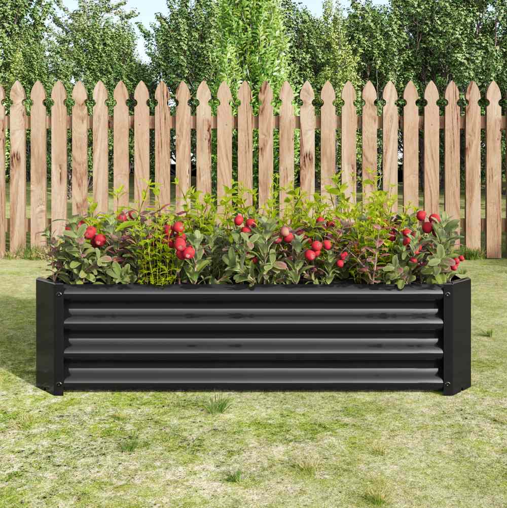 Metal Raised Garden Bed / 4×2×1ft Raised Planter Box for Flowers Plants, Vegetables Herb