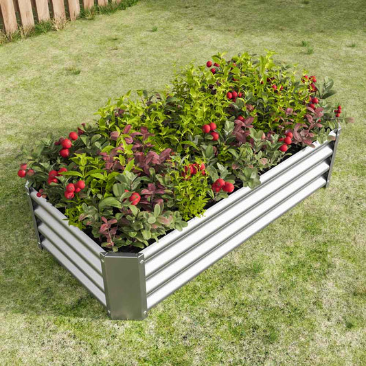 Metal Raised Garden Bed / 4×2×1ft Raised Planter Box for Flowers Plants, Vegetables Herb