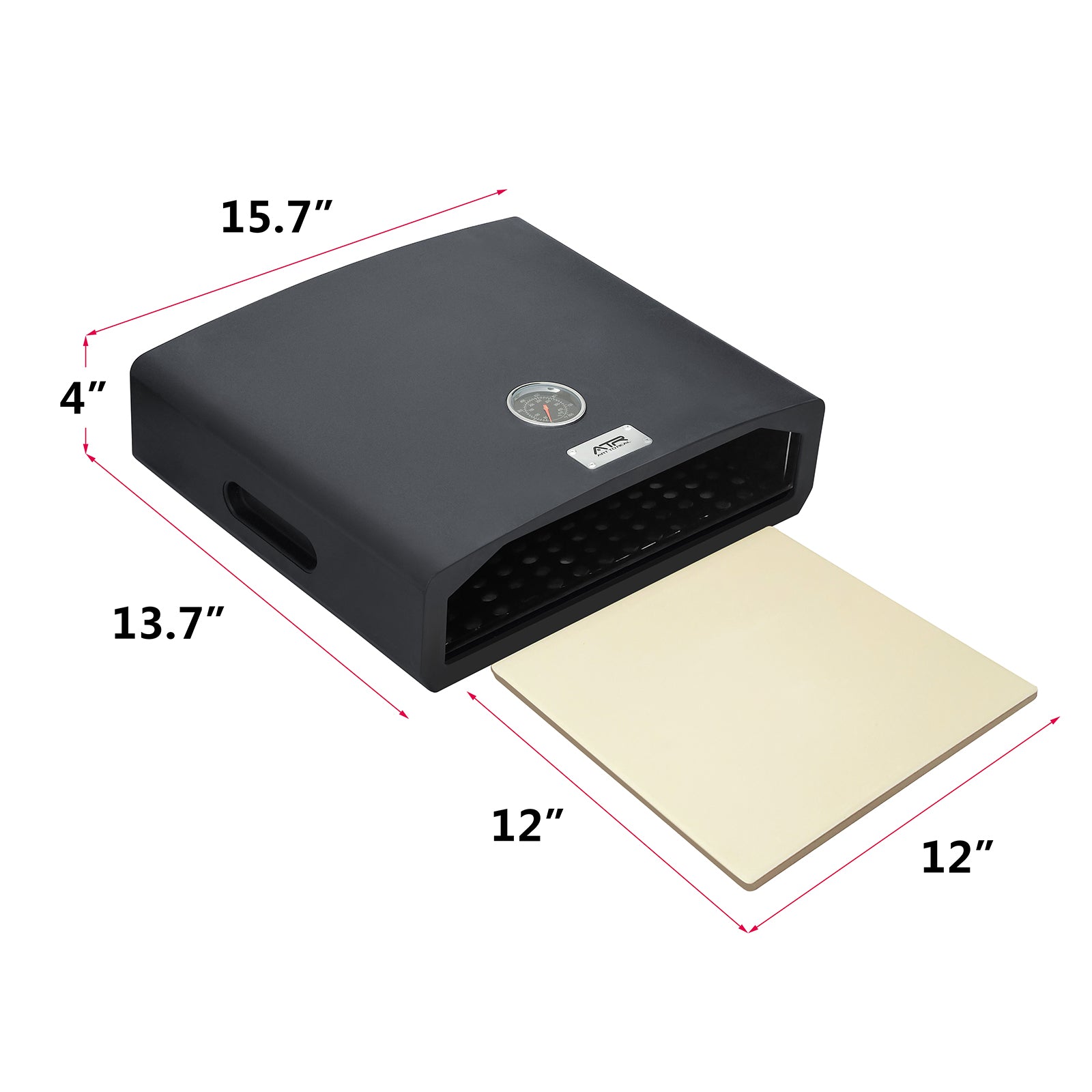 Arttoreal Portable Charcoal Pizza Oven, 15.7-inch Grill Top Outdoor Pizza Oven