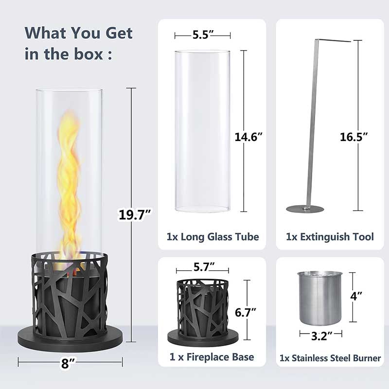 Portable Ethanol Tabletop Fire Pit with Swirling Flame - Compact, Stylish Fireplace Outdoor Indoor Décor Perfect for Contemporary Interiors and Backyard Gatherings