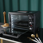 Countertop Toaster Oven 1200W with Timer, Bake, Broil, Toast, Black