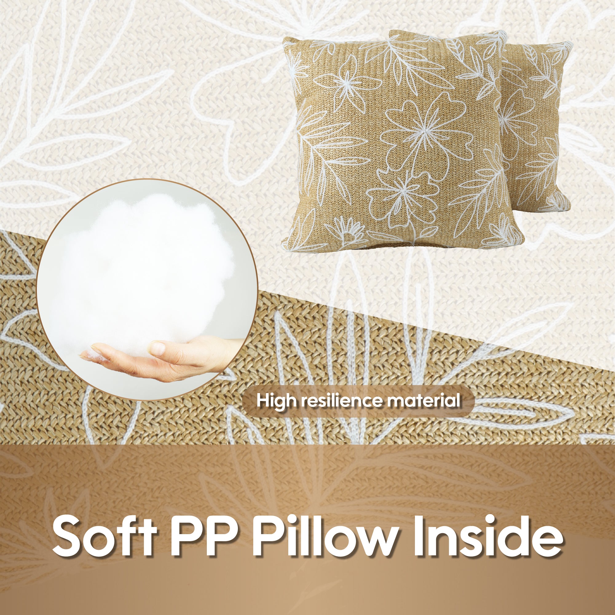 2 Pack Outdoor Throw Pillows, 18*18IN Waterproof and Fade Resistant Patio Mat for Garden, Porch, Poolside Furniture - Soft and Comfortable Decorative Pillow Cover