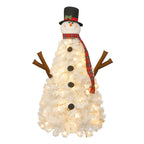 4ft Pre-Lit Snowman Christmas Tree with 100 Lights, 380-Tip PVC Artificial Tree for Indoor/Outdoor Holiday Decoration