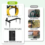 Arttoreal Freestanding Garden Hose Holder, Metal Water Hose Stand with 4 Ground Stakes, Detachable Storage Rack for Yard Lawn Patio