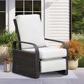 Arttoreal Outdoor Recliner Lounge Chair for Patio & Poolside – Premium Wicker Rattan Chair with Cushion and Adjustable Backrest(350 lbs Capacity)