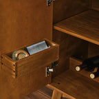 31.5 inch wine cabinet with wine glass rack, wine rack and adjustable shelves, wine cabinet, coffee bar cabinet, rustic sideboard with storage space