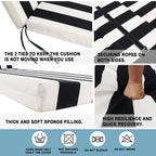 2 Pcs Outdoor Chaise Lounge Chair Cushions, Recliner Cushions with Ties, Patio Seat Cushion for Lawn,Pool & Beach,75" x 22.8" x 2"