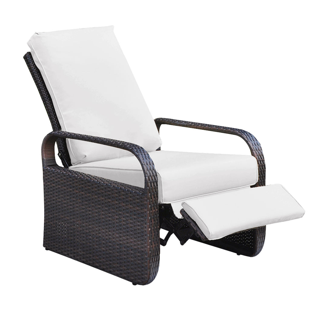 Arttoreal Outdoor Patio Furniture Adjustable Wicker Recliner / Recliner Chair with Aluminum Frame and Soft Waterproof Cushions
