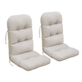 2Pcs Adirondack Chair Cushions, Rocking Chair Cushion, Replacement Seat Pad, High Back Patio Cushions with Ties, Sunscreen and Fade-Resistant