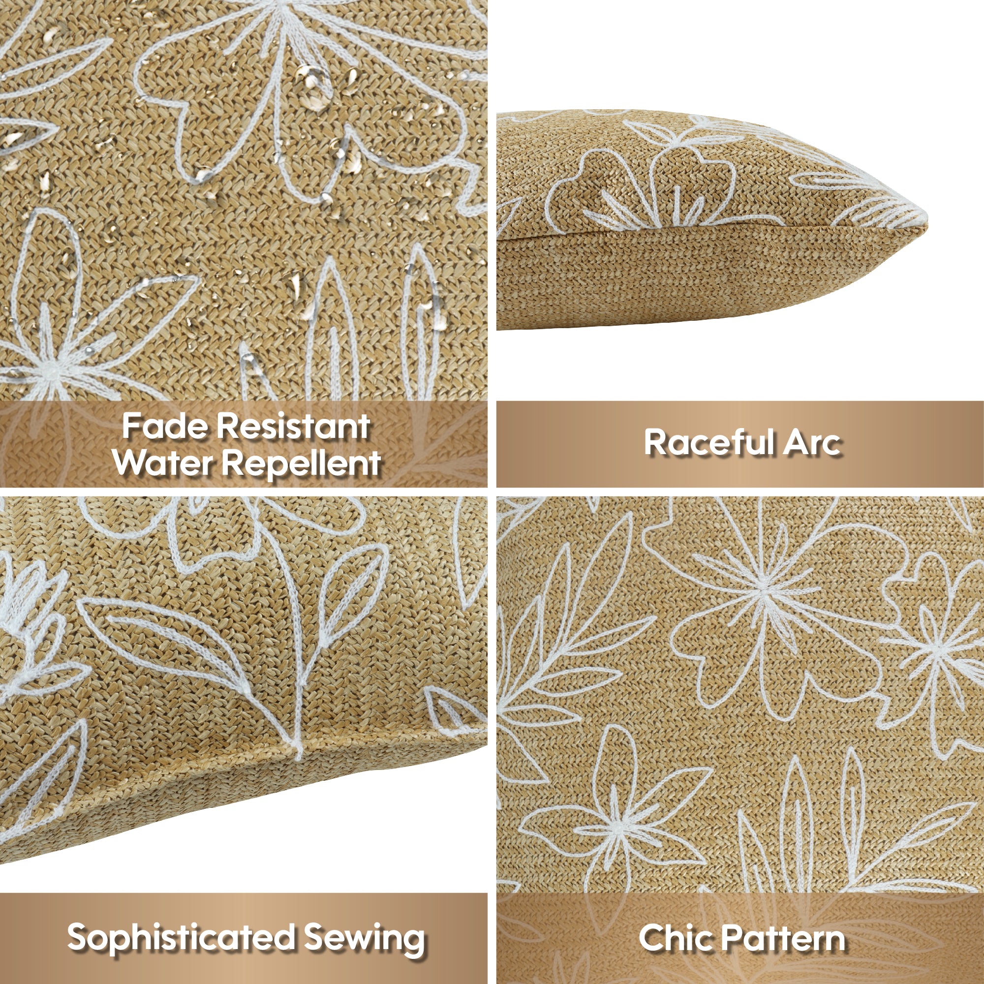 2 Pack Outdoor Throw Pillows, 18*18IN Waterproof and Fade Resistant Patio Mat for Garden, Porch, Poolside Furniture - Soft and Comfortable Decorative Pillow Cover