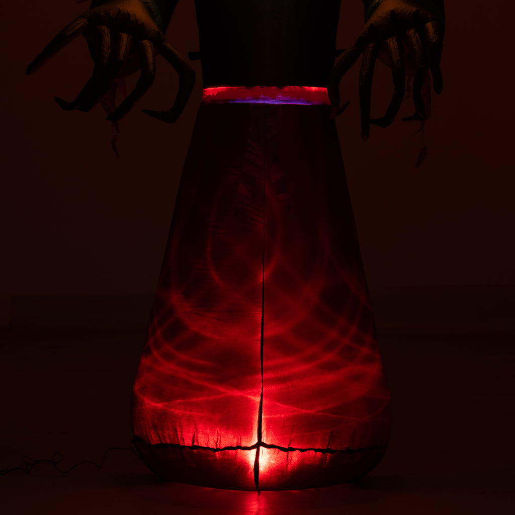 HOMCOM 7' Halloween Inflatable Outdoor Decoration Reaper Ghost Pumpkin, Blow Up LED Yard Decor for Garden, Lawn, Party, Holiday, Waterproof
