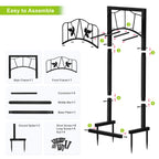 Arttoreal Freestanding Garden Hose Holder, Metal Water Hose Stand with 4 Ground Stakes, Detachable Storage Rack for Yard Lawn Patio