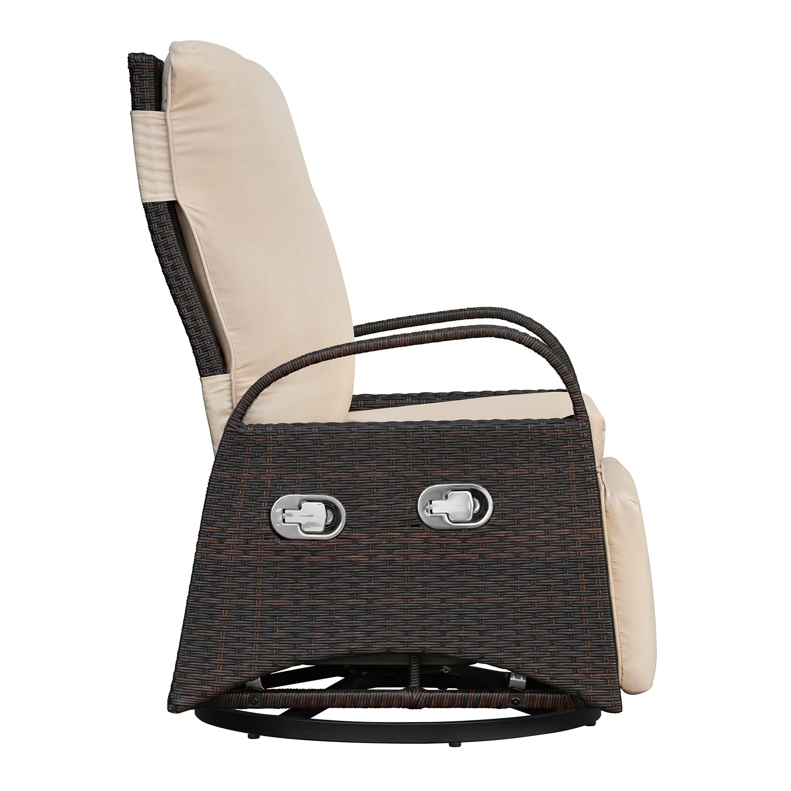 Arttoreal Outdoor Swivel Rattan Lounge Chair, 42.2 inches high,  – Indoor/Outdoor Recliner with Side Table