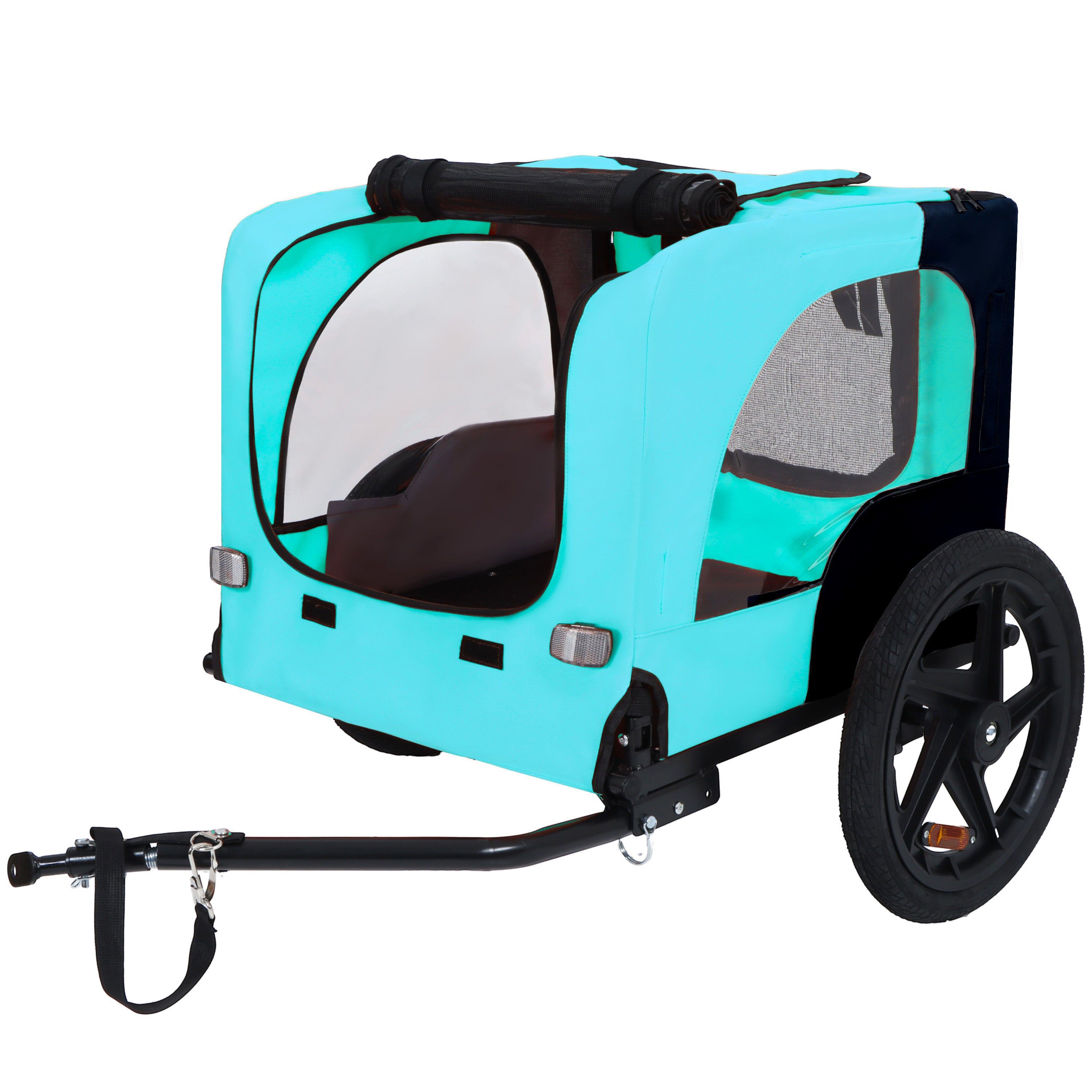 Pet Bike Trailer Dog Cart for Bicycle,Suitable for Small and Medium Pets, Easy Folding Cart Frame, Quick Release Wheel, Non-Slip Floor, Internal Leash
