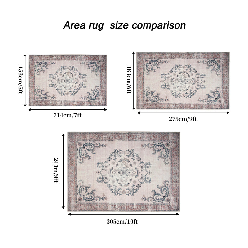 Vintage Bohemian Living Room Area Rug 5x7, Non-Slip Machine Washable Rug, Traditional Persian Area Rug, Non-Shedding Floor Carpet for Bedroom Dining Room Kitchen Entrance