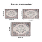Vintage Bohemian Living Room Area Rug 5x7, Non-Slip Machine Washable Rug, Traditional Persian Area Rug, Non-Shedding Floor Carpet for Bedroom Dining Room Kitchen Entrance