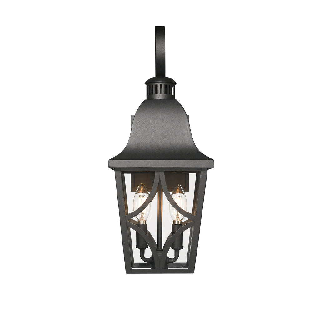 2 Pack Outdoor Wall Light Fixtures, Waterproof Exterior Wall Light Porch Light, Matte Black Outdoor Wall Light with Clear Glass, Outdoor Wall Light for House, Garage, Front Door