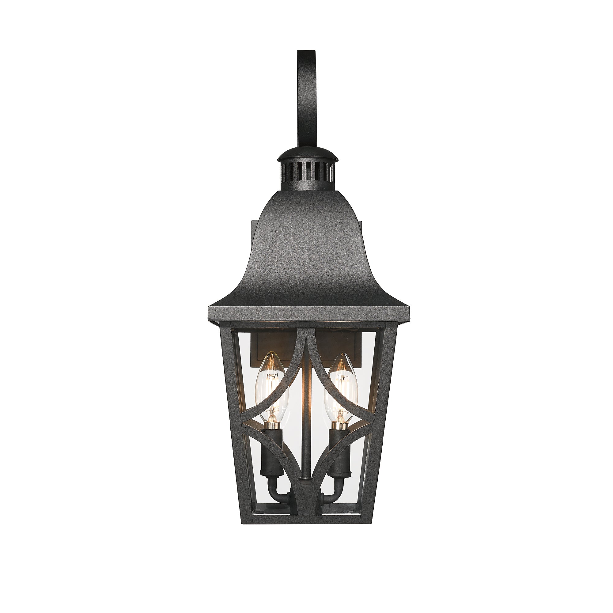 2 Pack Outdoor Wall Light Fixtures, Waterproof Exterior Wall Light Porch Light, Matte Black Outdoor Wall Light with Clear Glass, Outdoor Wall Light for House, Garage, Front Door