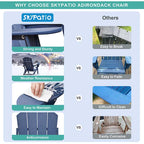 3 Pieces Folding Adirondack Chairs, Patio Fire Pit Chairs, Outdoor Weather Resistant Lounger with Cup Holder, Coffee Table for Deck, Backyard, Garden