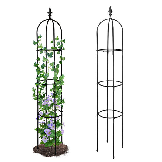 Outdoor Garden Obelisk Trellis for Climbing Plants and Flowers Stands/Plant Support Black Lightweight Plant Tower