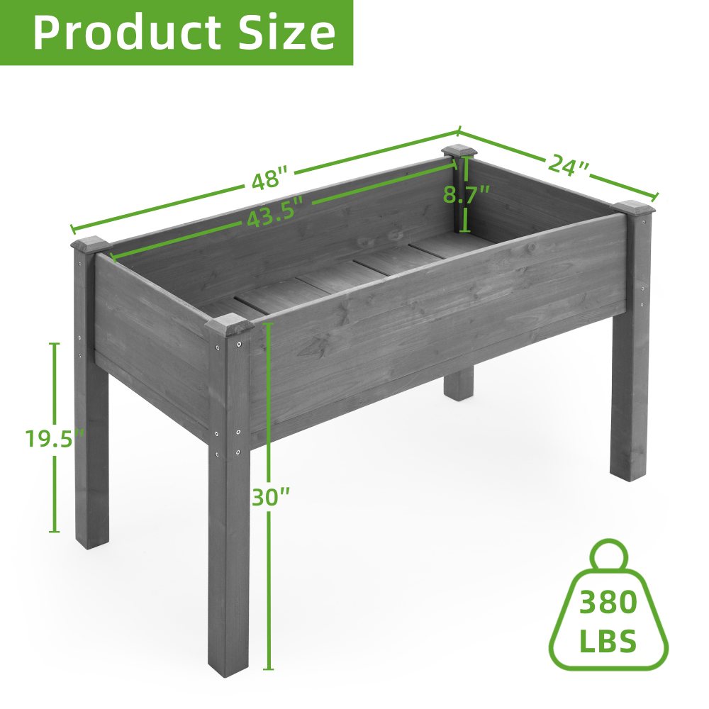 Raised Garden Bed Wooden Planter Box / Gardening Planting Bed for Vegetables Fruits Herb Grow