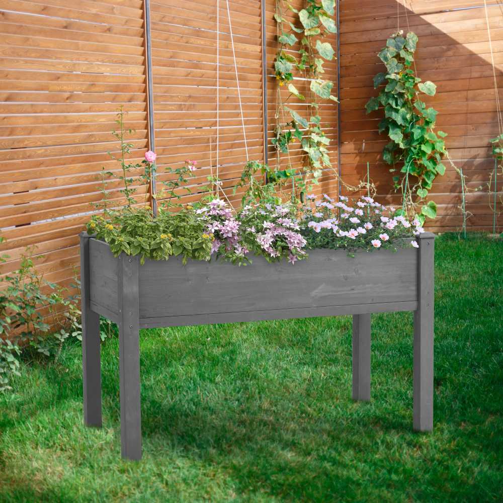 Raised Garden Bed Wooden Planter Box / Gardening Planting Bed for Vegetables Fruits Herb Grow