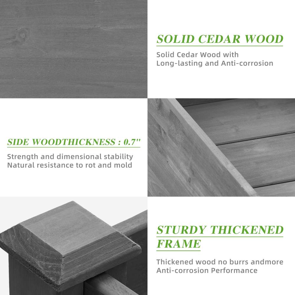 Raised Garden Bed Wooden Planter Box / Gardening Planting Bed for Vegetables Fruits Herb Grow