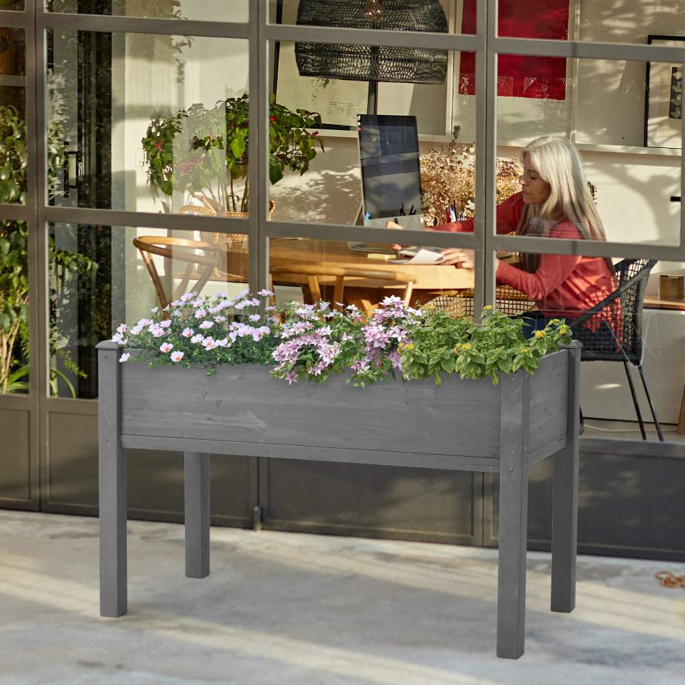 Raised Garden Bed Wooden Planter Box / Gardening Planting Bed for Vegetables Fruits Herb Grow