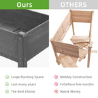 Raised Garden Bed Wooden Planter Box / Gardening Planting Bed for Vegetables Fruits Herb Grow