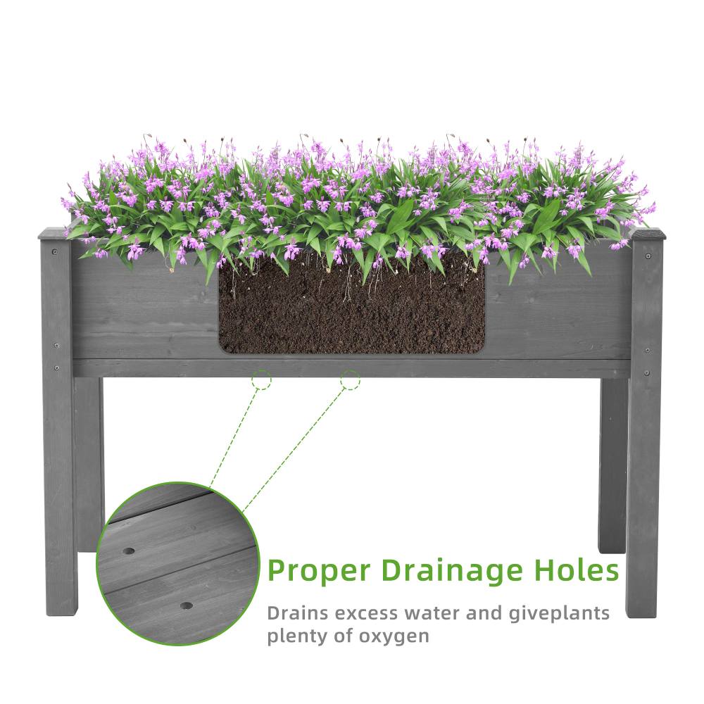 Raised Garden Bed Wooden Planter Box / Gardening Planting Bed for Vegetables Fruits Herb Grow