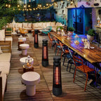 Electric Tower Space Heater with Touch Switch / Standing 1200W Infrared Patio Heater / Indoor Outdoor Portable Heater