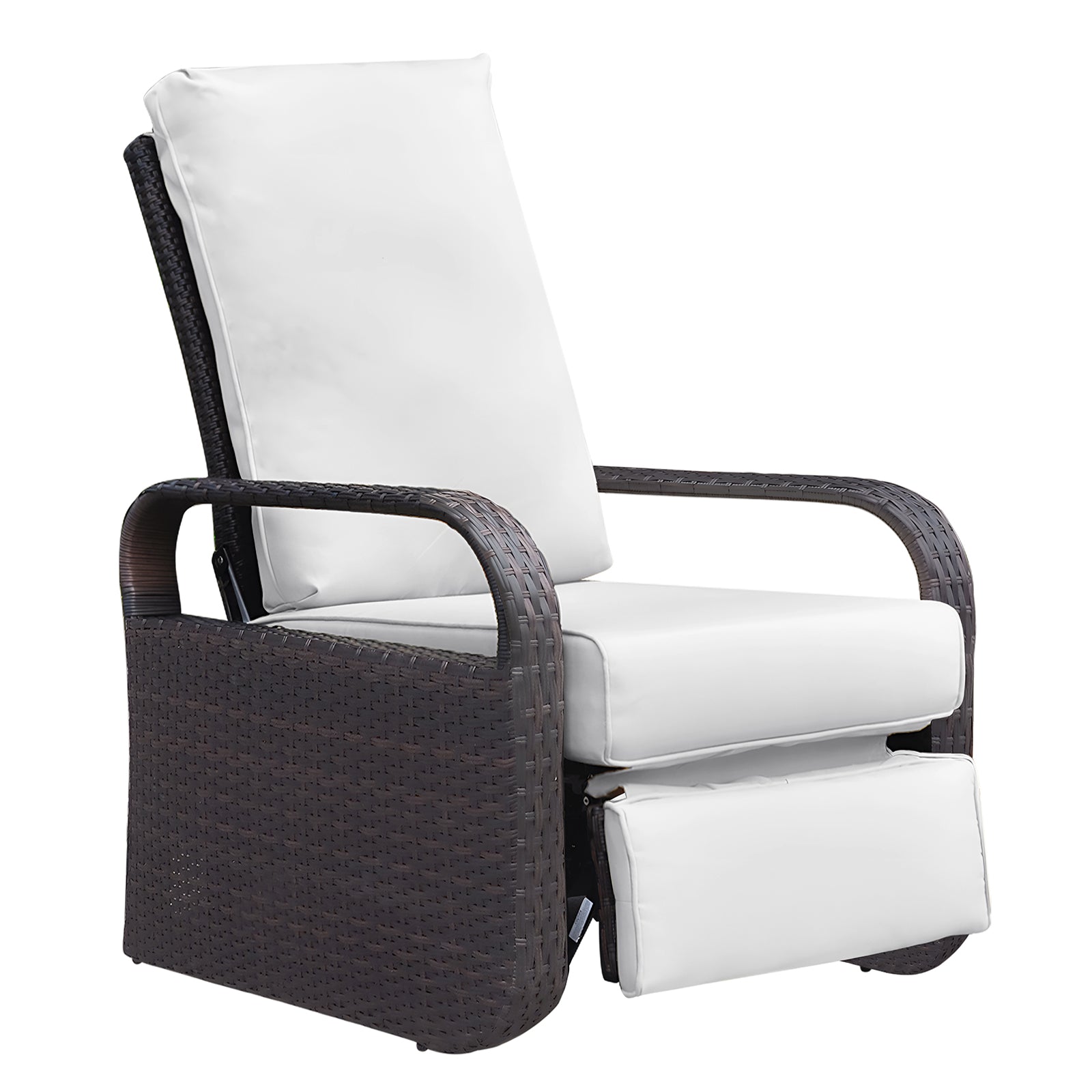 Arttoreal Outdoor Patio Furniture Adjustable Wicker Recliner / Recliner Chair with Aluminum Frame and Soft Waterproof Cushions