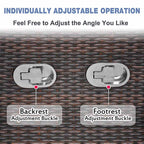 Outdoor patio rattan chair, all-weather PE rattan chair, with fold-down side table, independently adjustable footrest and adjustable recliner.