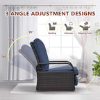 Arttoreal Outdoor Wicker Recliner / Rattan Sofa Recliner / Aluminum Frame Recliner Chair / Patio Furniture Single Armchair with Cushion