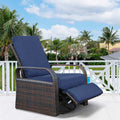 Arttoreal Outdoor Wicker Swivel Recliner / 360-Degree Swivel Recliner / Patio Armchair / Lounge Chair